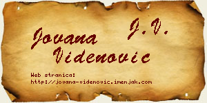 Jovana Videnović vizit kartica